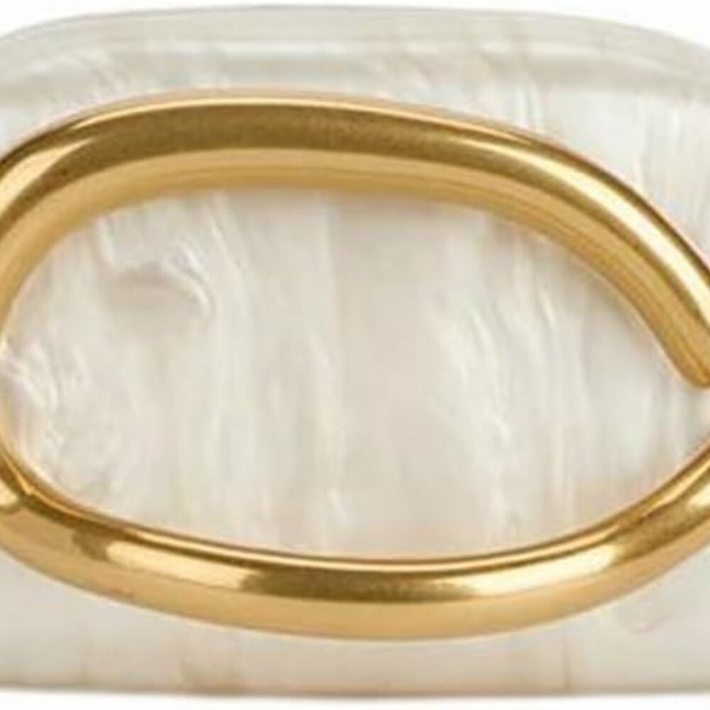 Women Acrylic Clutch Box Metal Handle Evening Bag Trendy Ladies Shoulder Crossbo